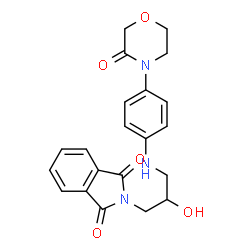 ChemSpider 2D Image | 2-(2-Hydroxy-3-((4-(3-oxomorpholino)phenyl)amino)propyl)isoindoline-1,3-dione | C21H21N3O5