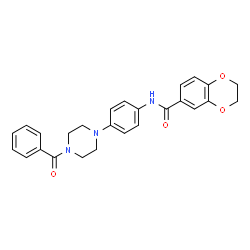 ChemSpider 2D Image | N-[4-(4-Benzoyl-1-piperazinyl)phenyl]-2,3-dihydro-1,4-benzodioxine-6-carboxamide | C26H25N3O4