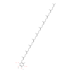ChemSpider 2D Image | 2-(3,7,11,15,19,23,27,31,35,39-Decamethyl-2,6,10,14,18,22,26,30,34,38-tetracontadecaen-1-yl)-5,6-dimethoxy-3-methyl-2,5-cyclohexadiene-1,4-diol | C59H94O4