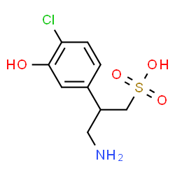 ChemSpider 2D Image | 3-Amino-2-(4-chloro-3-hydroxyphenyl)-1-propanesulfonic acid | C9H12ClNO4S