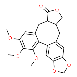 ChemSpider 2D Image | 6,7,8-Trimethoxy-3a,4,14,14a-tetrahydrobenzo[3,4]furo[3',4':6,7]cycloocta[1,2-f][1,3]benzodioxol-3(1H)-one | C22H22O7