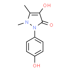 ChemSpider 2D Image | 4-Hydroxy-2-(4-hydroxyphenyl)-1,5-dimethyl-1,2-dihydro-3H-pyrazol-3-one | C11H12N2O3