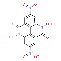 ChemSpider 2D Image | 4,9-Dihydroxy-2,7-dinitro-4,9-dihydropyrido[2,3,4,5-lmn]phenanthridine-5,10-dione | C14H6N4O8