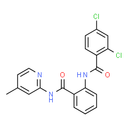 ChemSpider 2D Image | 2,4-Dichloro-N-{2-[(4-methyl-2-pyridinyl)carbamoyl]phenyl}benzamide | C20H15Cl2N3O2