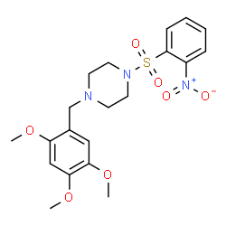 ChemSpider 2D Image | 1-[(2-Nitrophenyl)sulfonyl]-4-(2,4,5-trimethoxybenzyl)piperazine | C20H25N3O7S