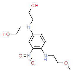 ChemSpider 2D Image | 2,2'-({4-[(2-Methoxyethyl)amino]-3-nitrophenyl}imino)diethanol | C13H21N3O5