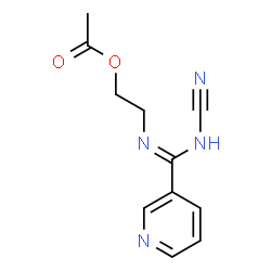 ChemSpider 2D Image | 2-{(Z)-[(Cyanoamino)(3-pyridinyl)methylene]amino}ethyl acetate | C11H12N4O2