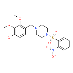 ChemSpider 2D Image | 1-[(2-Nitrophenyl)sulfonyl]-4-(2,3,4-trimethoxybenzyl)piperazine | C20H25N3O7S