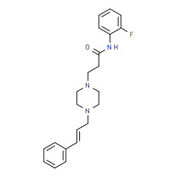 ChemSpider 2D Image | N-(2-Fluorophenyl)-3-{4-[(2E)-3-phenyl-2-propen-1-yl]-1-piperazinyl}propanamide | C22H26FN3O