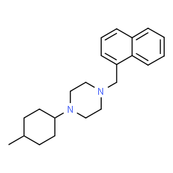 ChemSpider 2D Image | 1-(4-Methylcyclohexyl)-4-(1-naphthylmethyl)piperazine | C22H30N2