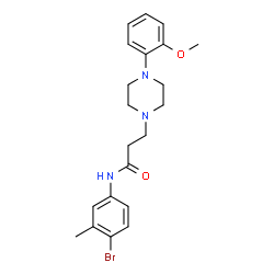 ChemSpider 2D Image | N-(4-Bromo-3-methylphenyl)-3-[4-(2-methoxyphenyl)-1-piperazinyl]propanamide | C21H26BrN3O2