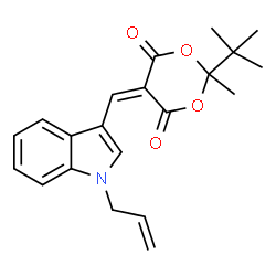 ChemSpider 2D Image | 5-[(1-Allyl-1H-indol-3-yl)methylene]-2-tert-butyl-2-methyl-1,3-dioxane-4,6-dione | C21H23NO4