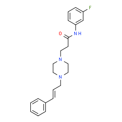 ChemSpider 2D Image | N-(3-Fluorophenyl)-3-{4-[(2E)-3-phenyl-2-propen-1-yl]-1-piperazinyl}propanamide | C22H26FN3O