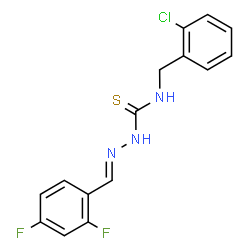ChemSpider 2D Image | (2E)-N-(2-Chlorobenzyl)-2-(2,4-difluorobenzylidene)hydrazinecarbothioamide | C15H12ClF2N3S