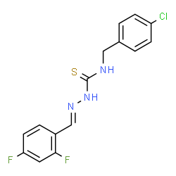 ChemSpider 2D Image | (2E)-N-(4-Chlorobenzyl)-2-(2,4-difluorobenzylidene)hydrazinecarbothioamide | C15H12ClF2N3S