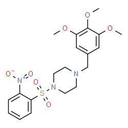 ChemSpider 2D Image | 1-[(2-Nitrophenyl)sulfonyl]-4-(3,4,5-trimethoxybenzyl)piperazine | C20H25N3O7S