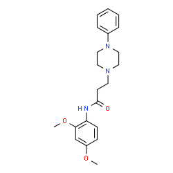 ChemSpider 2D Image | N-(2,4-Dimethoxyphenyl)-3-(4-phenyl-1-piperazinyl)propanamide | C21H27N3O3