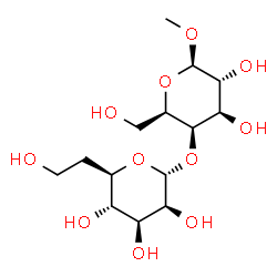 ChemSpider 2D Image | Methyl 4-O-[(5R)-5-(2-hydroxyethyl)-alpha-D-lyxopyranosyl]-beta-D-galactopyranoside | C14H26O11