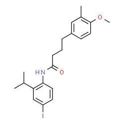 ChemSpider 2D Image | N-(4-Iodo-2-isopropylphenyl)-4-(4-methoxy-3-methylphenyl)butanamide | C21H26INO2