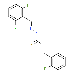 ChemSpider 2D Image | (2E)-2-(2-Chloro-6-fluorobenzylidene)-N-(2-fluorobenzyl)hydrazinecarbothioamide | C15H12ClF2N3S