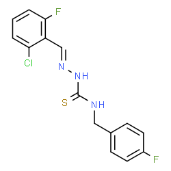 ChemSpider 2D Image | (2E)-2-(2-Chloro-6-fluorobenzylidene)-N-(4-fluorobenzyl)hydrazinecarbothioamide | C15H12ClF2N3S
