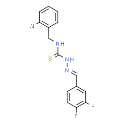 ChemSpider 2D Image | (2E)-N-(2-Chlorobenzyl)-2-(3,4-difluorobenzylidene)hydrazinecarbothioamide | C15H12ClF2N3S
