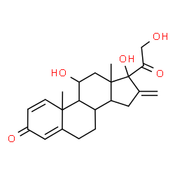 ChemSpider 2D Image | 11,17,21-Trihydroxy-16-methylenepregna-1,4-diene-3,20-dione | C22H28O5