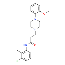 ChemSpider 2D Image | N-(3-Chloro-2-methylphenyl)-3-[4-(2-methoxyphenyl)-1-piperazinyl]propanamide | C21H26ClN3O2