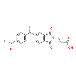 ChemSpider 2D Image | 4-{[2-(2-Carboxyethyl)-1,3-dioxo-2,3-dihydro-1H-isoindol-5-yl]carbonyl}benzoic acid | C19H13NO7