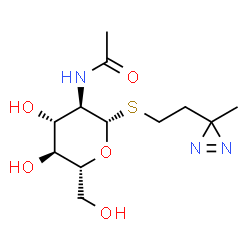 ChemSpider 2D Image | 2-(3-Methyl-3H-diaziren-3-yl)ethyl 2-acetamido-2-deoxy-1-thio-beta-D-glucopyranoside | C12H21N3O5S