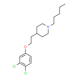 ChemSpider 2D Image | 4-(2-(3,4-Dichlorophenoxy)ethyl)-1-pentylpiperidine | C18H27Cl2NO