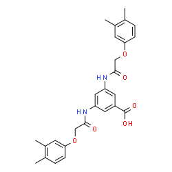 ChemSpider 2D Image | 3,5-Bis{[(3,4-dimethylphenoxy)acetyl]amino}benzoic acid | C27H28N2O6