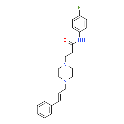 ChemSpider 2D Image | N-(4-Fluorophenyl)-3-{4-[(2E)-3-phenyl-2-propen-1-yl]-1-piperazinyl}propanamide | C22H26FN3O