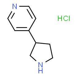 ChemSpider 2D Image | 4-(Pyrrolidin-3-yl)pyridine hydrochloride | C9H13ClN2