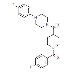 ChemSpider 2D Image | [4-(4-Fluorophenyl)-1-piperazinyl][1-(4-iodobenzoyl)-4-piperidinyl]methanone | C23H25FIN3O2