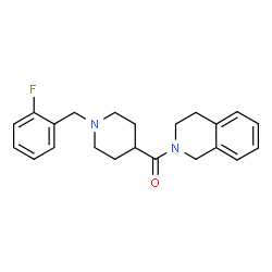 ChemSpider 2D Image | 3,4-Dihydro-2(1H)-isoquinolinyl[1-(2-fluorobenzyl)-4-piperidinyl]methanone | C22H25FN2O