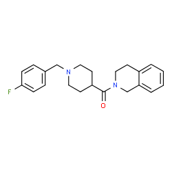 ChemSpider 2D Image | 3,4-Dihydro-2(1H)-isoquinolinyl[1-(4-fluorobenzyl)-4-piperidinyl]methanone | C22H25FN2O