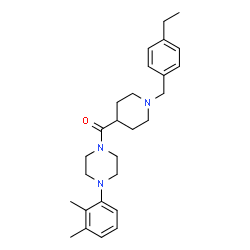 ChemSpider 2D Image | [4-(2,3-Dimethylphenyl)-1-piperazinyl][1-(4-ethylbenzyl)-4-piperidinyl]methanone | C27H37N3O