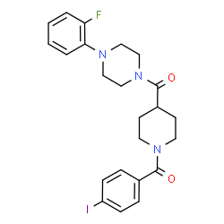 ChemSpider 2D Image | [4-(2-Fluorophenyl)-1-piperazinyl][1-(4-iodobenzoyl)-4-piperidinyl]methanone | C23H25FIN3O2
