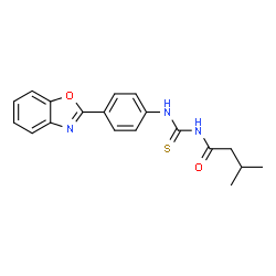 ChemSpider 2D Image | N-{[4-(1,3-Benzoxazol-2-yl)phenyl]carbamothioyl}-3-methylbutanamide | C19H19N3O2S
