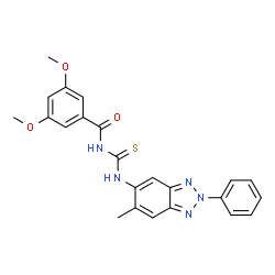 ChemSpider 2D Image | 1-(3,5-dimethoxybenzoyl)-3-(6-methyl-2-phenyl-1,2,3-benzotriazol-5-yl)thiourea | C23H21N5O3S