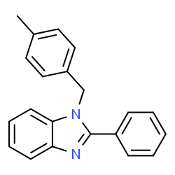 ChemSpider 2D Image | 1-(4-Methylbenzyl)-2-phenyl-1H-benzimidazole | C21H18N2