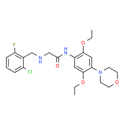 ChemSpider 2D Image | N~2~-(2-Chloro-6-fluorobenzyl)-N-[2,5-diethoxy-4-(4-morpholinyl)phenyl]glycinamide | C23H29ClFN3O4