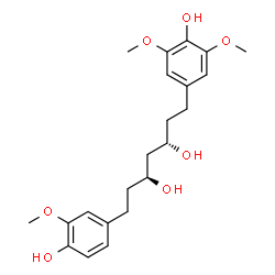 ChemSpider 2D Image | (3S,5S)-1-(4-Hydroxy-3,5-dimethoxyphenyl)-7-(4-hydroxy-3-methoxyphenyl)-3,5-heptanediol | C22H30O7