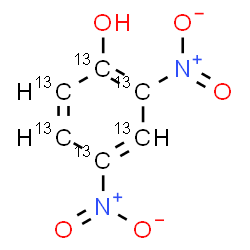 ChemSpider 2D Image | 2,4-Dinitro(~13~C_6_)phenol | 13C6H4N2O5
