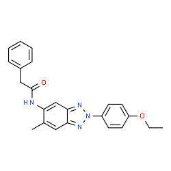 ChemSpider 2D Image | N-[2-(4-Ethoxyphenyl)-6-methyl-2H-benzotriazol-5-yl]-2-phenylacetamide | C23H22N4O2