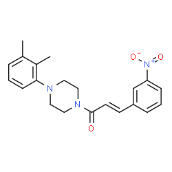 ChemSpider 2D Image | (2E)-1-[4-(2,3-Dimethylphenyl)-1-piperazinyl]-3-(3-nitrophenyl)-2-propen-1-one | C21H23N3O3