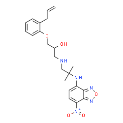 ChemSpider 2D Image | 1-(2-Allylphenoxy)-3-({2-methyl-2-[(7-nitro-2,1,3-benzoxadiazol-4-yl)amino]propyl}amino)-2-propanol | C22H27N5O5