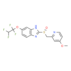 ChemSpider 2D Image | 2-{[(4-Methoxy-2-pyridinyl)methyl]sulfinyl}-6-(1,1,2,2-tetrafluoroethoxy)-1H-benzimidazole | C16H13F4N3O3S
