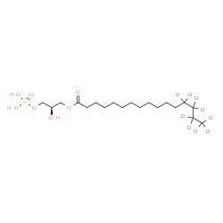 ChemSpider 2D Image | (2R)-2-Hydroxy-3-(phosphonooxy)propyl (13,13,14,14,15,15,16,16,16-~2~H_9_)hexadecanoate | C19H30D9O7P